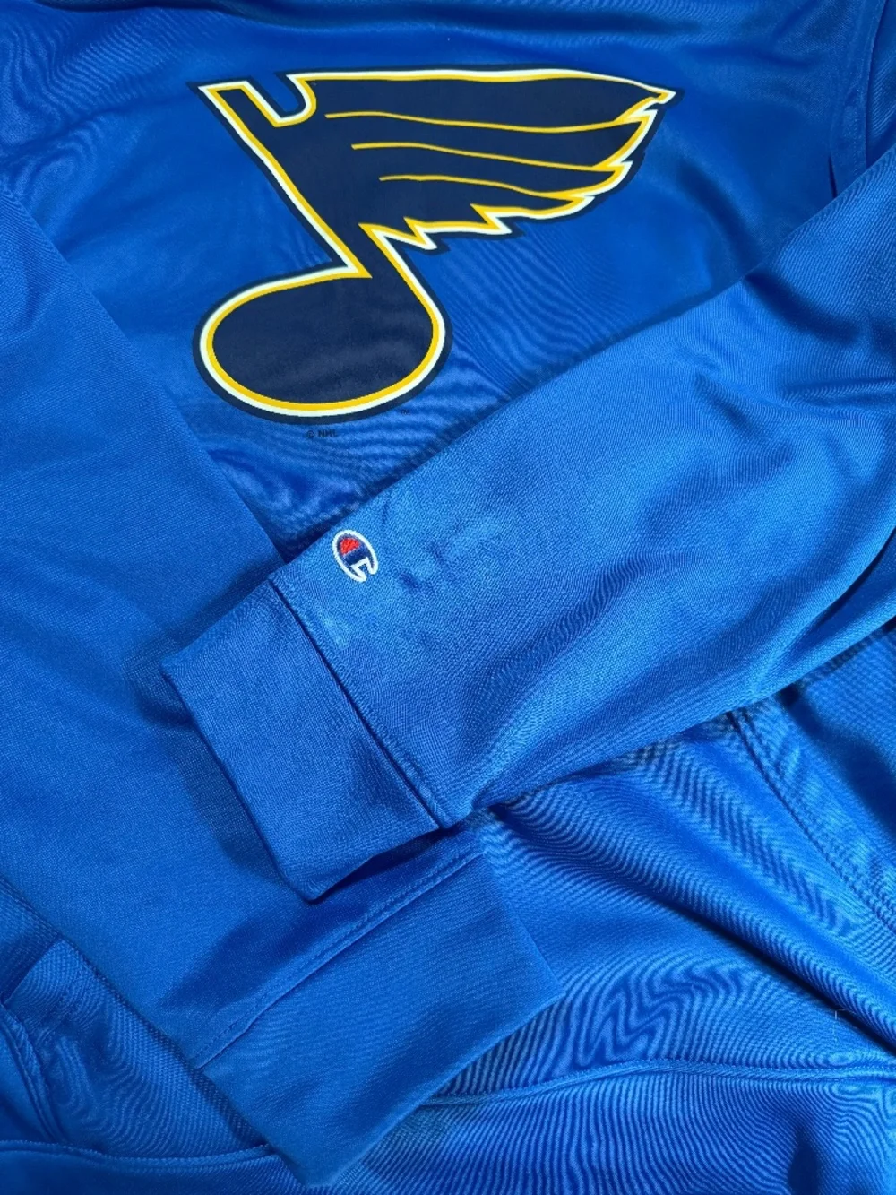 💙Champion St Louis Blues Hoodie Large 100% Polyester NHL Blue